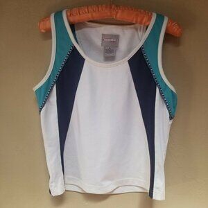 Bollé Sport Womens Sleeveless Tank Active Top Medium Round Neck White Teal
